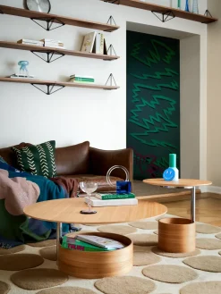Maze Coffee Tables*Parasol L coffee table Ø90 cm, Oak Brown