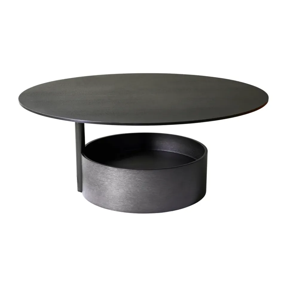 Maze Coffee Tables*Parasol L coffee table Ø90 cm, Dark stained oak Brown