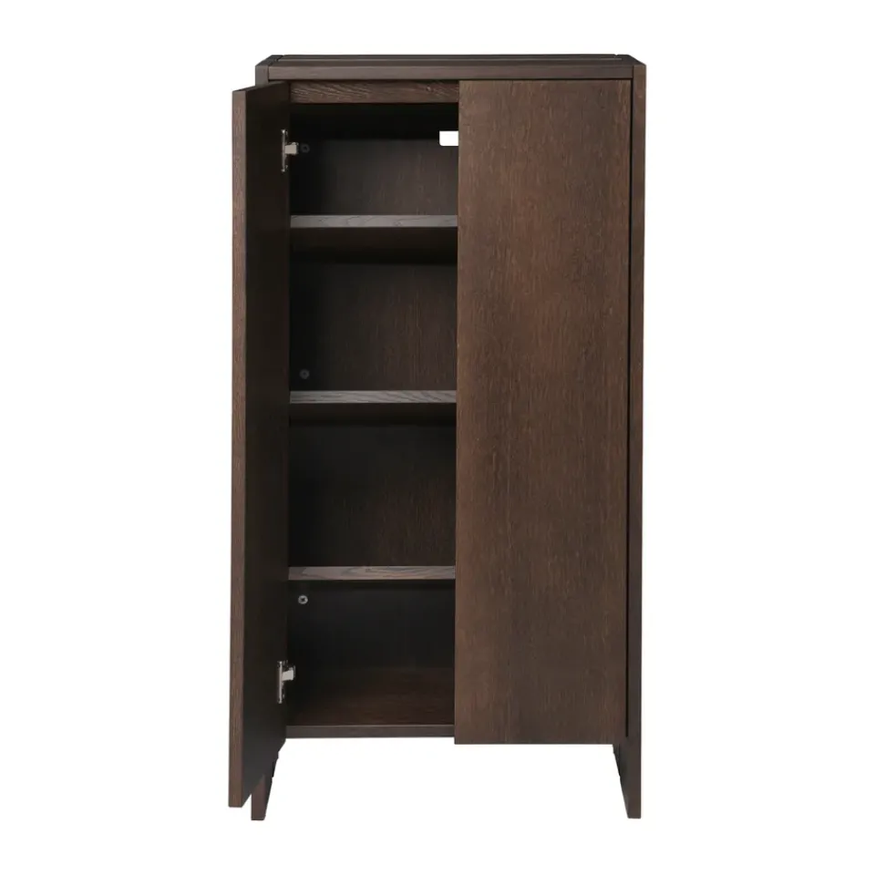 Ferm Living Display & Glass Cabinets*Parcel cabinet, Dark stained oak, 55x30x110 cm Brown