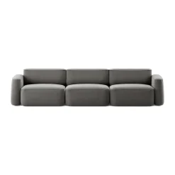 Massproductions Sofas*Patch 3-seater sofa, Atlantis 18 Mole Grey
