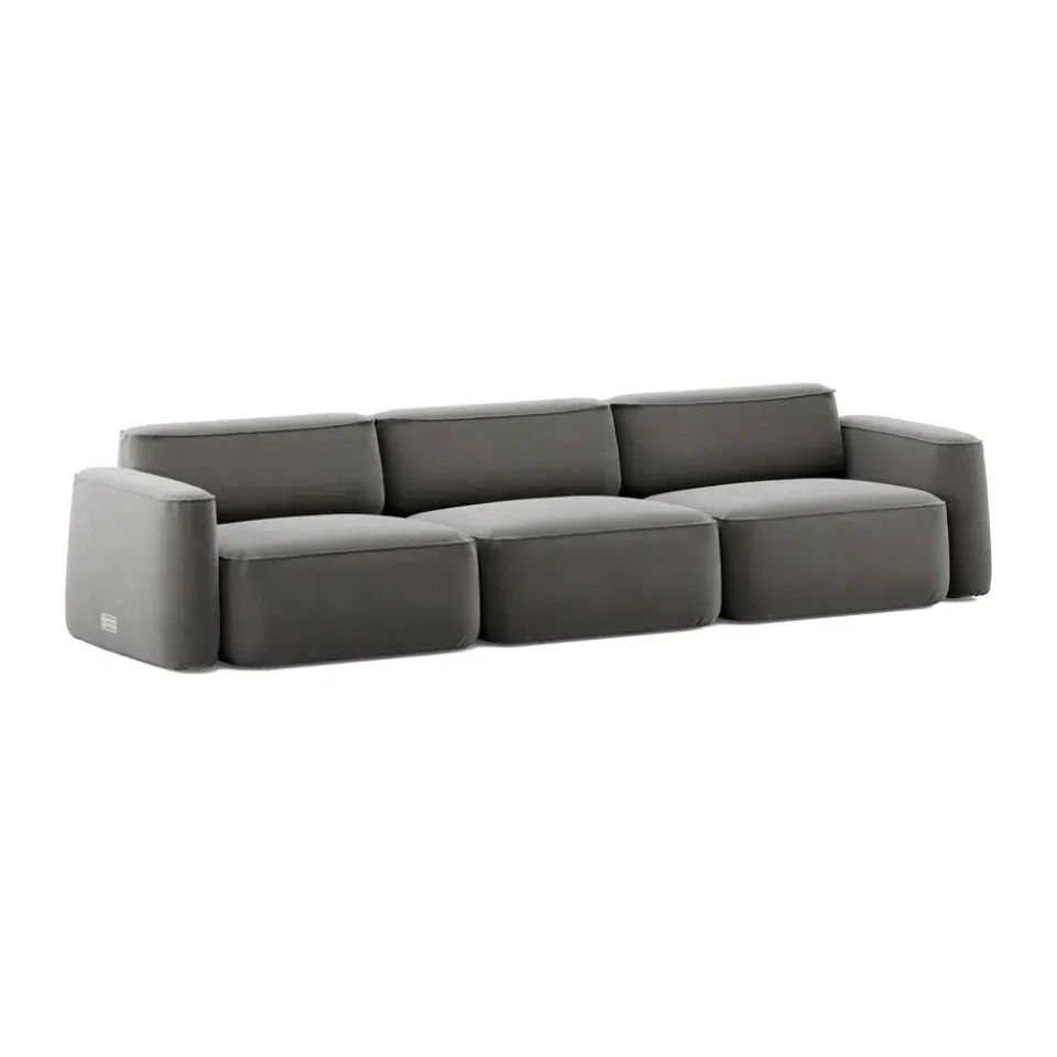 Massproductions Sofas*Patch 3-seater sofa, Atlantis 18 Mole Grey