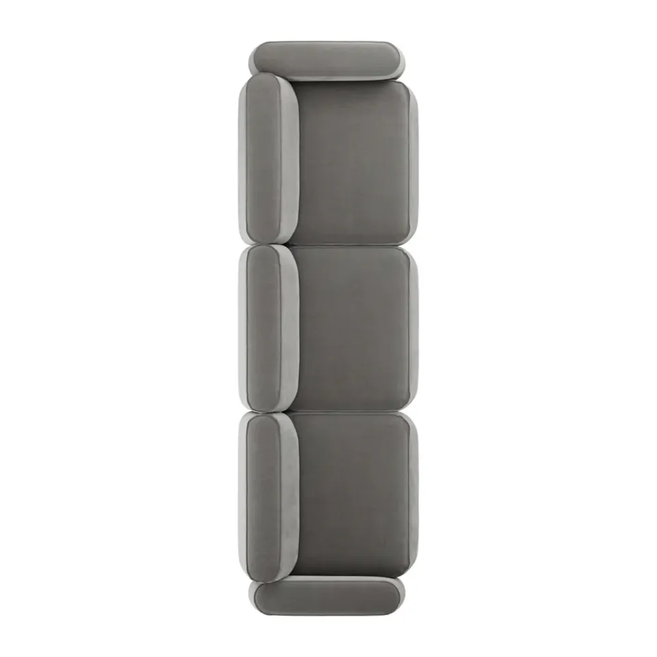 Massproductions Sofas*Patch 3-seater sofa, Atlantis 18 Mole Grey