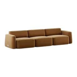 Massproductions Sofas*Patch 3-seater sofa, Atlantis 91 Cumin Brown
