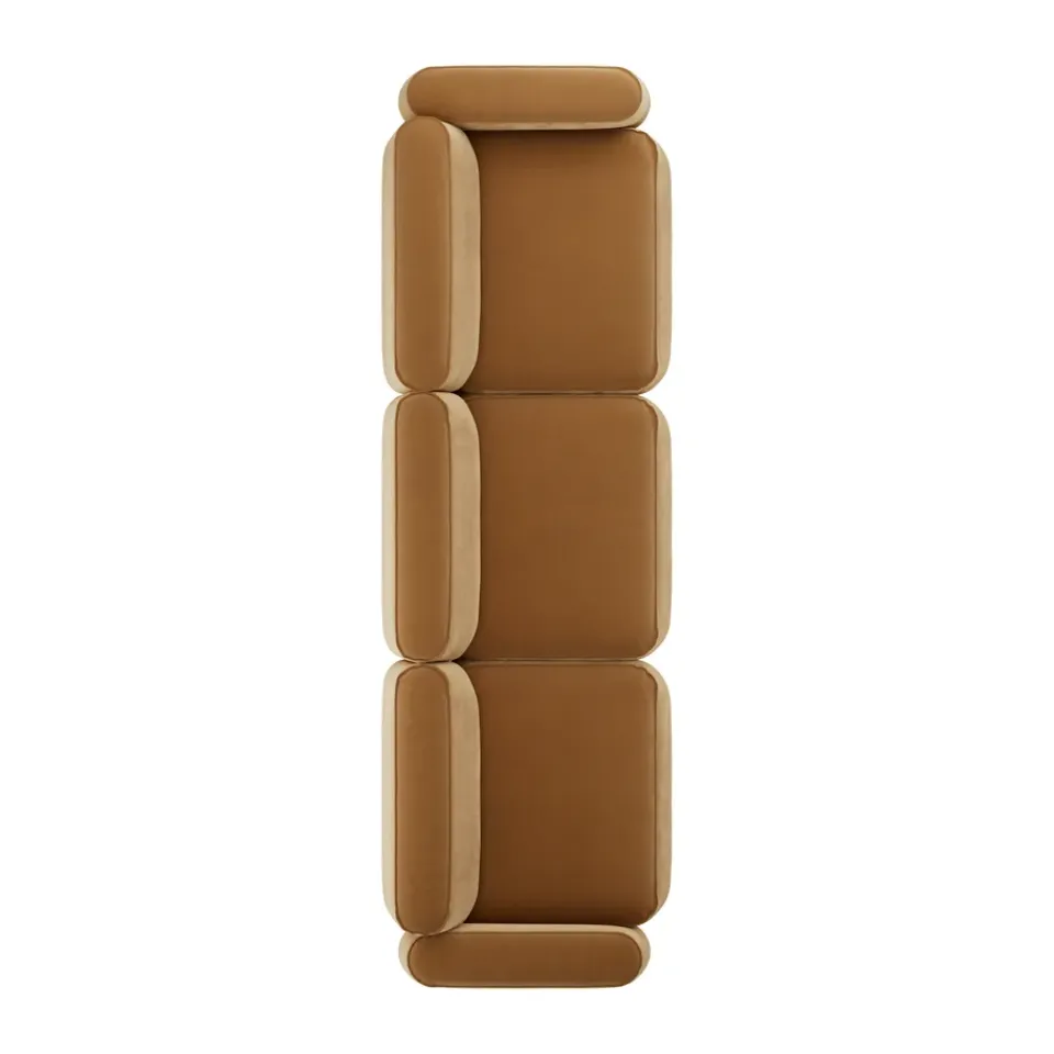 Massproductions Sofas*Patch 3-seater sofa, Atlantis 91 Cumin Brown