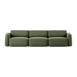 Massproductions Sofas*Patch 3-seater sofa, Linara 100 Tarragon Green