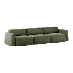 Massproductions Sofas*Patch 3-seater sofa, Linara 100 Tarragon Green