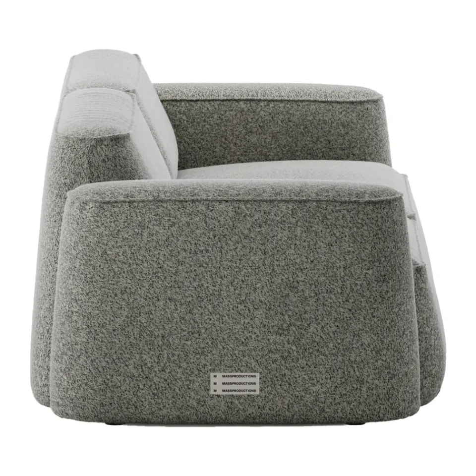 Massproductions Sofas*Patch 2.5-seater sofa, Spiral 23 Monochrome Grey