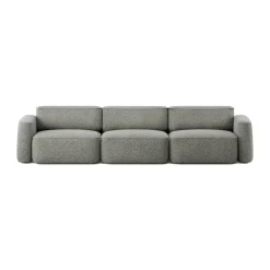 Massproductions Sofas*Patch 3-seater sofa, Spiral 23 Monochrome Grey