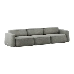 Massproductions Sofas*Patch 3-seater sofa, Spiral 23 Monochrome Grey