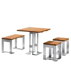 SMD Design Table For Outdoor Use*Paus table, Oak, galvanised base Beige