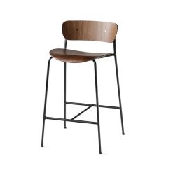 &Tradition Bar Stools*Pavilion AV7 barstool, Walnut lacquer, steel legs Brown