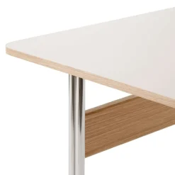 &Tradition Desks*Pavilion AV16 desk, Mushroom linoleum, lacquered oak, chrome legs Brown