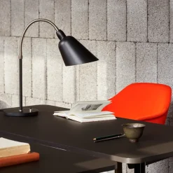 &Tradition Desks*Pavilion AV16 desk, Mushroom linoleum, lacquered oak, chrome legs Brown