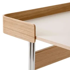 &Tradition Desks*Pavilion AV17 desk, Mushroom linoleum, lacquered oak, chrome legs Brown