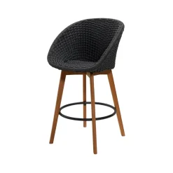 Cane-line Seating*Peacock barstool, Dark , teak legs Grey