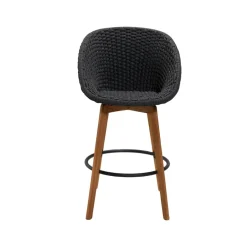 Cane-line Seating*Peacock barstool, Dark , teak legs Grey