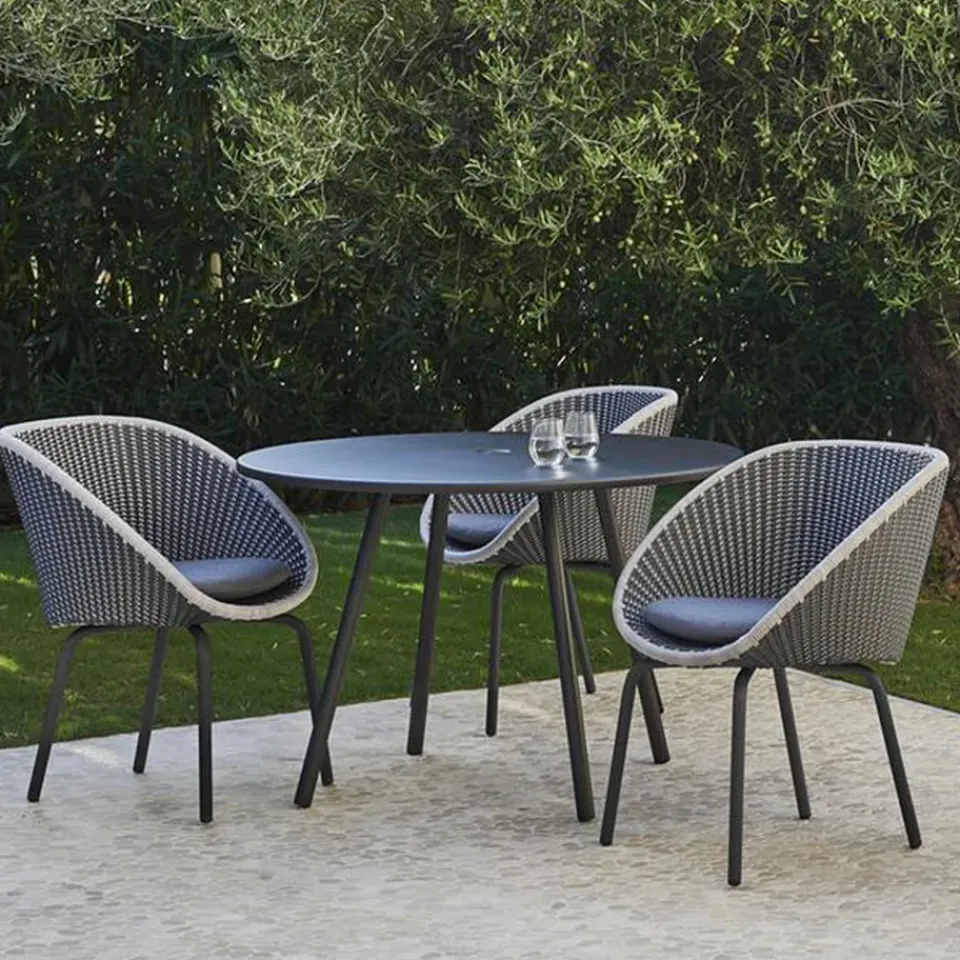 Cane-line Balcony Furniture*Peacock chair soft rope, Dark , teak Grey