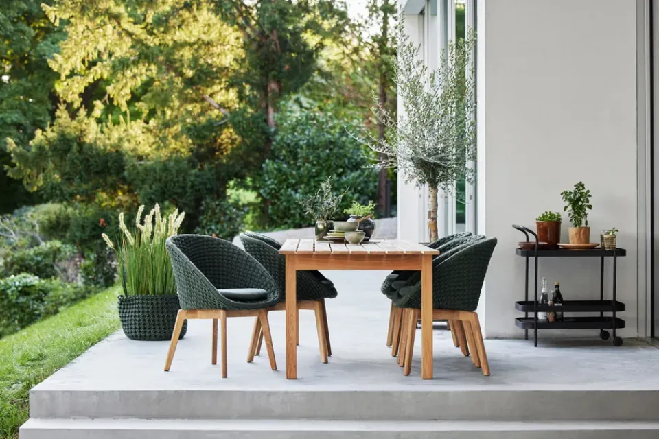 Cane-line Seating|Balcony Furniture*Peacock chair soft rope, Dark , teak Green