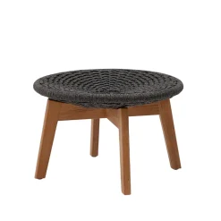 Cane-line Seating*Peacock footstool, Dark , rope, teak legs Grey