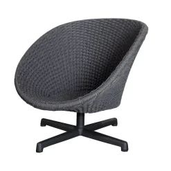 Cane-line Seating|Outdoor Lounge Furniture*Peacock swivel armchair, Dark , aluminium legs Grey