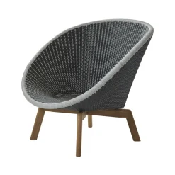 Cane-line Outdoor Lounge Furniture*Peacock Weave lounge chair, /light , legs in teak Grey