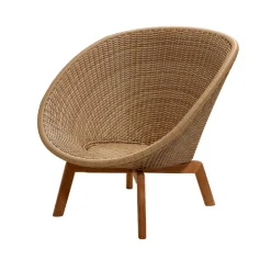 Cane-line Outdoor Lounge Furniture*Peacock Weave lounge chair, Natural, teak legs Beige