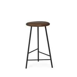 Warm Nordic Bar Stools*Pebble barstool, Smoked oak, h.65, black legs Beige