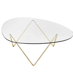 GUBI Coffee Tables*Pedrera sofa table, Brass Gold-colouredTransparent