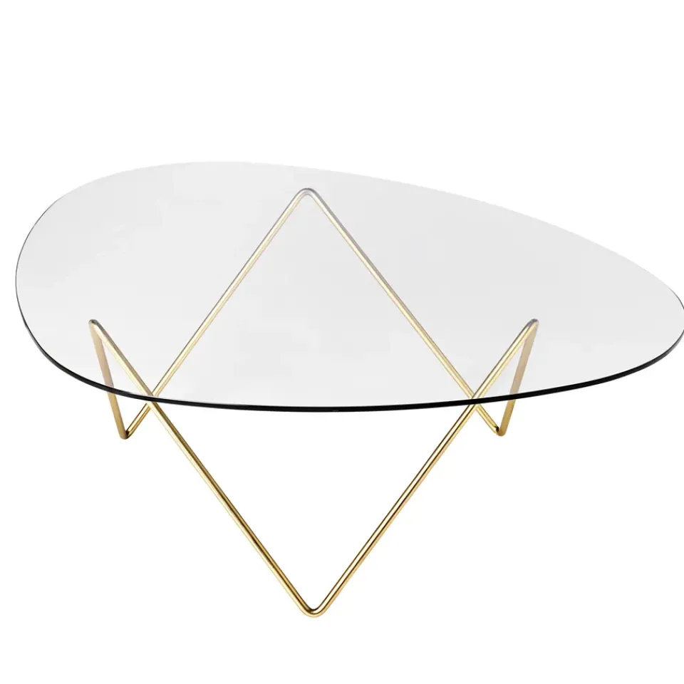 GUBI Coffee Tables*Pedrera sofa table, Brass Gold-colouredTransparent