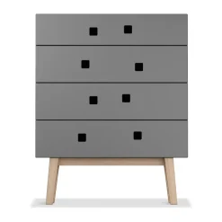 Zweed Dressers & Drawer Units*Peep B3 dresser, Slate , retro, oak stand Grey
