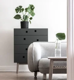 Zweed Dressers & Drawer Units*Peep B3 dresser, Slate , white-pigmented oak Grey