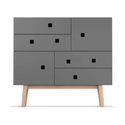 Zweed Dressers & Drawer Units*Peep B1 dresser, Slate , retro, oak stand Grey