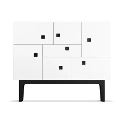 Zweed Display & Glass Cabinets*Peep C1 cabinet, . black lacquered stand White