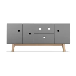 Zweed T.V & Media Units|Dressers & Sideboards*Peep M2 media bench, Slate . retro. oak stand Grey