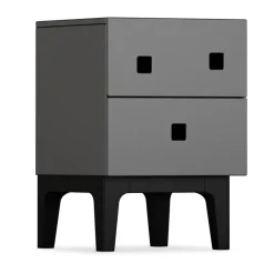 Zweed Bedside Tables*Peep S1 bedside table, Slate , black lacquer Grey