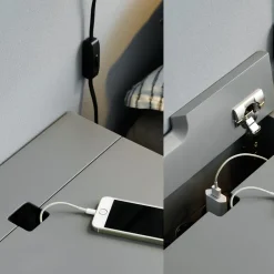 Zweed Bedside Tables*Peep S1 bedside table, Slate , black lacquer Grey