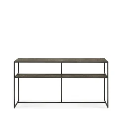 Ethnicraft Side Tables*Pentagon console table 75x150 cm, Whisky-Black metal Brown