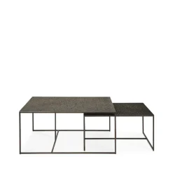 Ethnicraft Side Tables*Pentagon nesting table set, 2 pieces, Whisky Brown