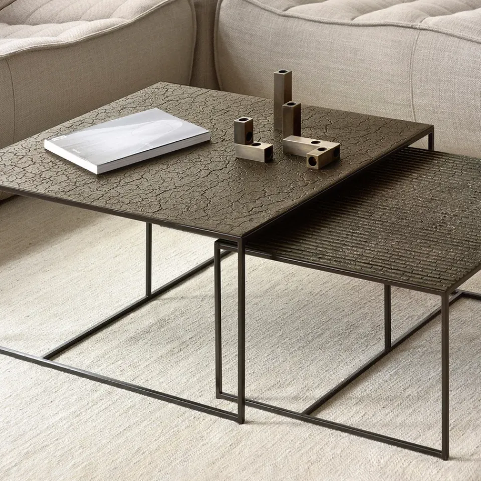 Ethnicraft Side Tables*Pentagon nesting table set, 2 pieces, Whisky Brown