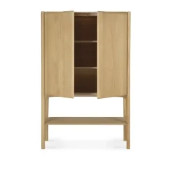 Ethnicraft Display & Glass Cabinets*PI cabinet, Oak – 2 doors, 110 cm Beige