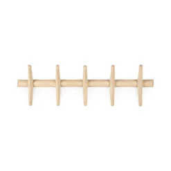 Ethnicraft Clothes Racks, Coat Stands & Hangers*PI coat rack wall-mounted, Lacquered plane tree, 70x21 cm Beige
