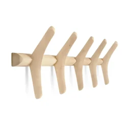 Ethnicraft Clothes Racks, Coat Stands & Hangers*PI coat rack wall-mounted, Lacquered plane tree, 70x21 cm Beige