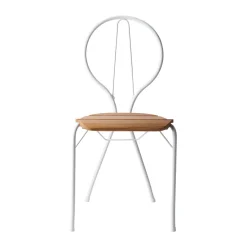 Gärsnäs Balcony Furniture*Pia chair, lacquered steel frame-oiled oak White