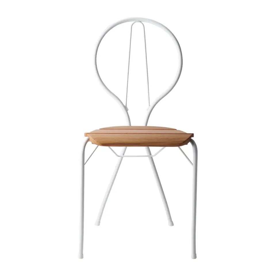 Gärsnäs Balcony Furniture*Pia chair, lacquered steel frame-oiled oak White