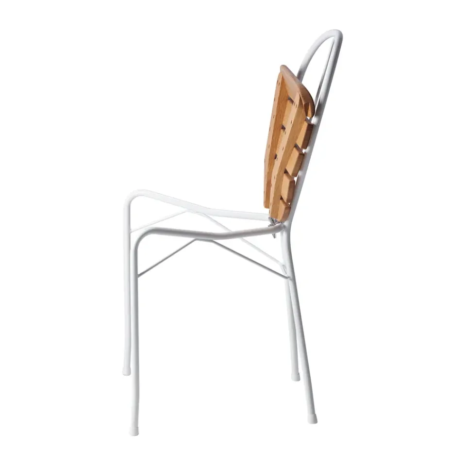 Gärsnäs Balcony Furniture*Pia chair, lacquered steel frame-oiled oak White