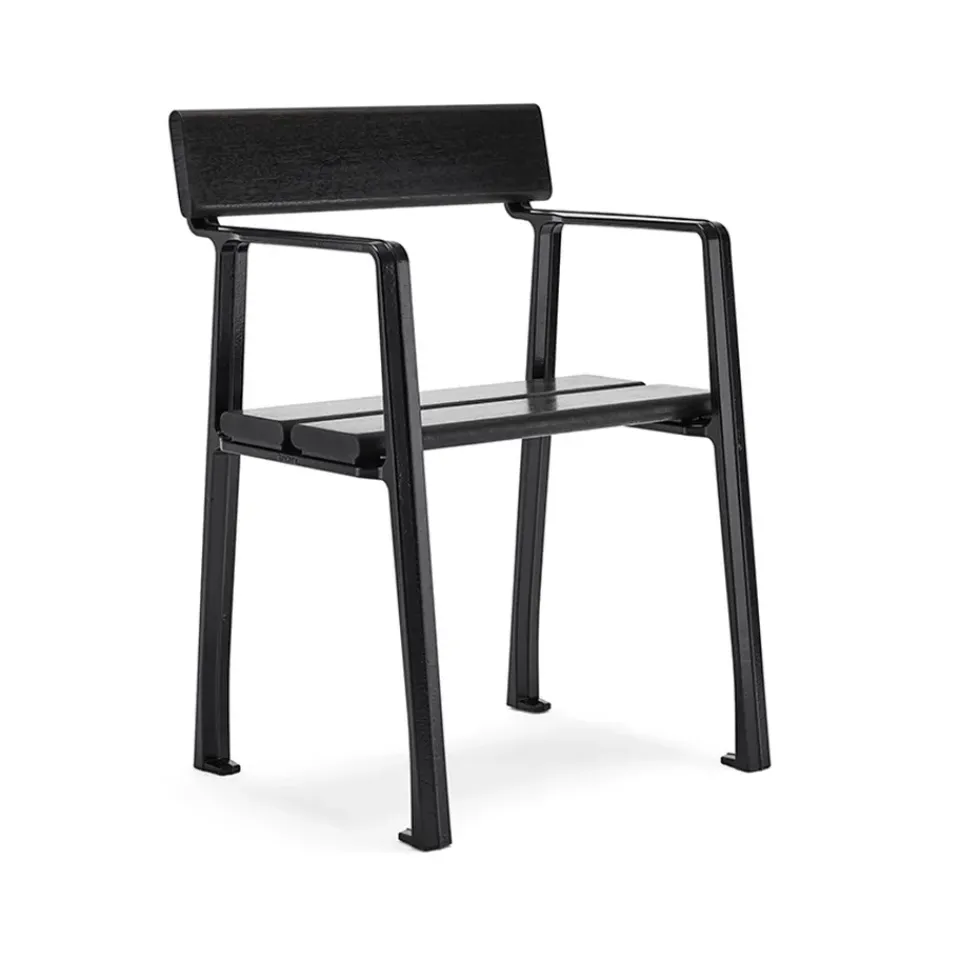 Byarums bruk Seating|Outdoor Lounge Furniture*Piccolo armchair, Mahogany glaze, stand Black