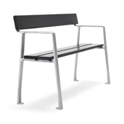 Byarums bruk Garden Sofas & Garden Benches|Outdoor Lounge Furniture*Piccolo sofa, Mahogany glaze, raw aluminum stand Black