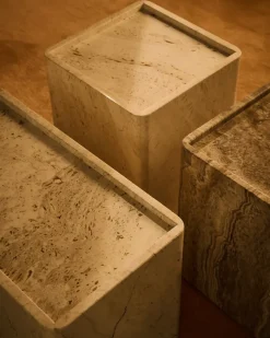 GUBI Side Tables*Pietra side table 33x33x40 cm, Lively sepia Brown