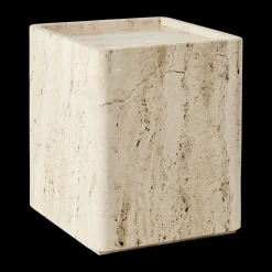 GUBI Side Tables*Pietra side table 33x33x40 cm, Neutral travertine White