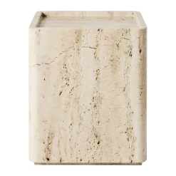GUBI Side Tables*Pietra side table 33x33x40 cm, Neutral travertine White